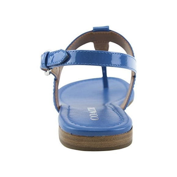 Coach Cassidy Metallic Tumbled Blue Sandals Sz 6B. Excellent Condition - Picture 2 of 11
